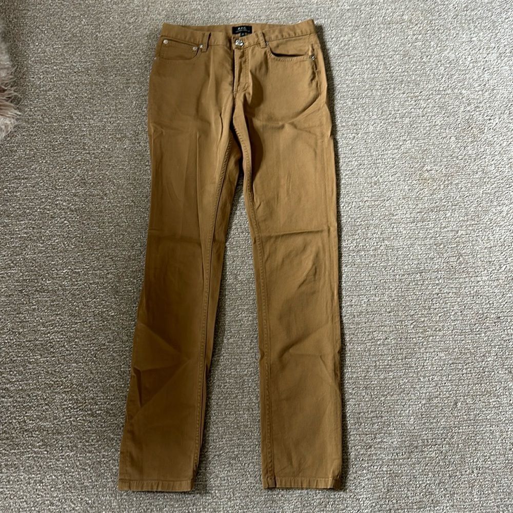 Mens A.P.C Tan/Brown Petit New Standard Skinny Jeans 27W